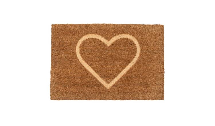 Nicola Spring Coir Door Mat - Embossed Heart