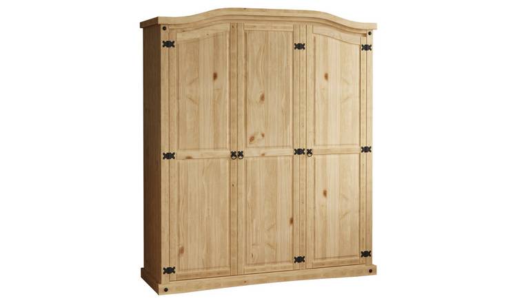 Vida Designs Corona 3 Door Wardrobe - Pine