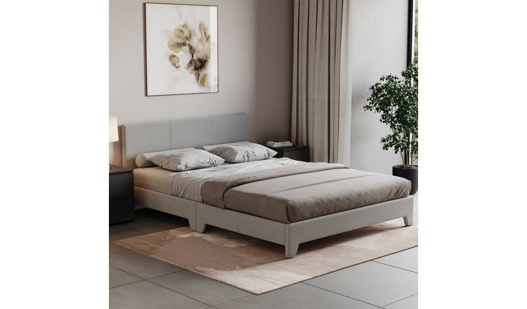 Vida Designs Victoria Linen King Size Bed - Light Grey