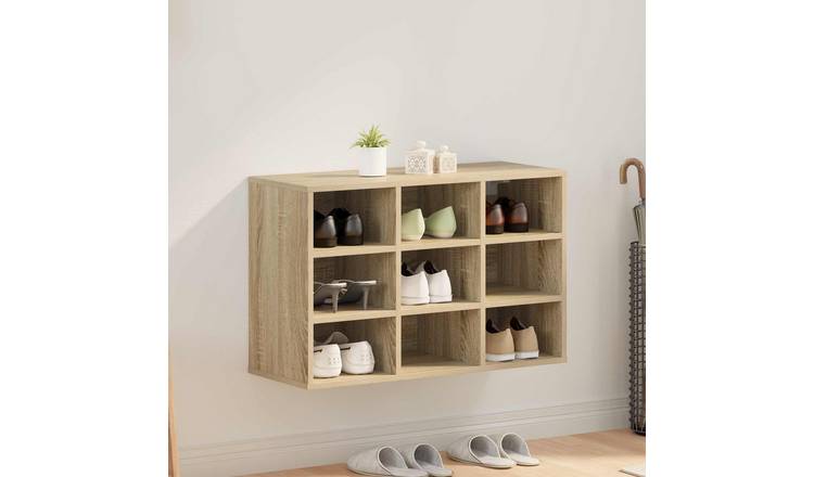 Walplus Engineered Wood Shoe Cabinet - Sonoma Oak - 77.5 x 30 x 51 cm