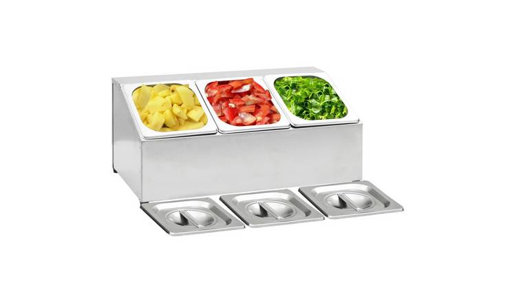 Walplus Gastronorm Container Holder with 3 GN Pan - 49.7 x 22.5 x 21.5 cm