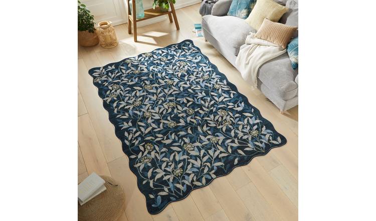 Mega Flooring Blue Modern Floral Rug - 160 x 230cm