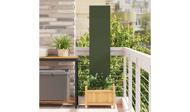 Walplus Garden Privacy Screen Cold-rolled - Olive Green - 32 x 1.7 x 140 cm