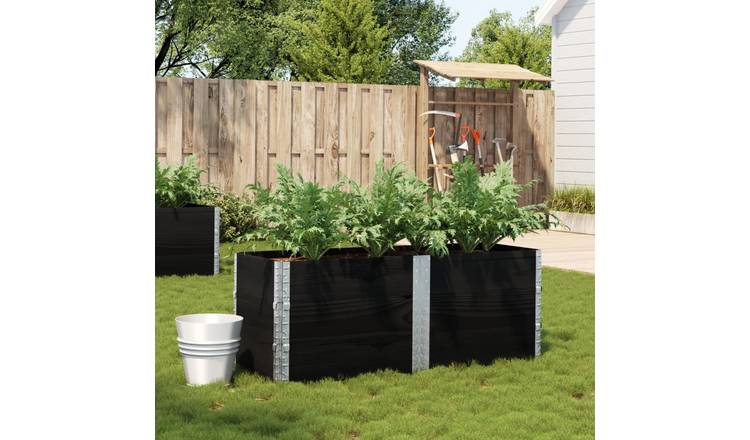 Walplus Wood Garden Planter - Black - 150 x 50 x 60.5 cm