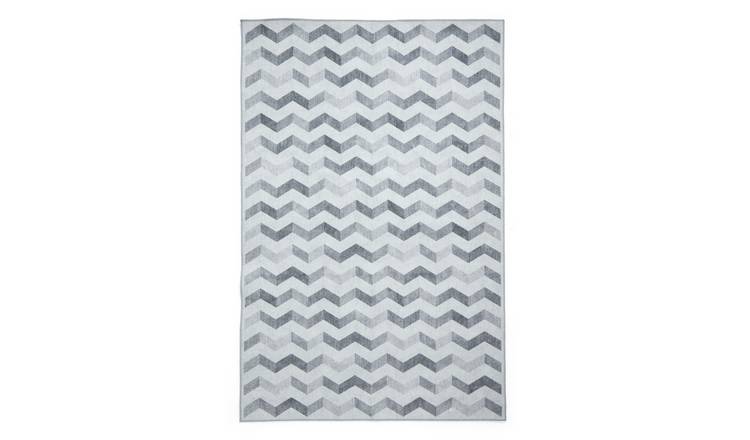 Mega Flooring Grey Modern Geometric Rug - 76 x 150cm