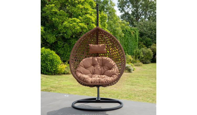 Artemis Home Sunbury Hanging Swing Single Egg Pod Chair - Brown