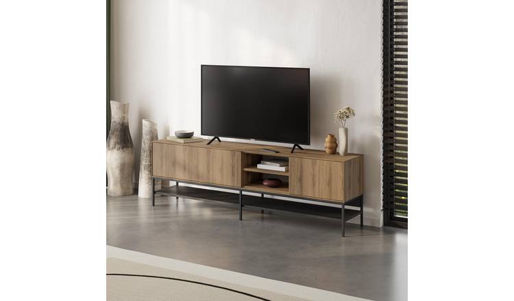 Decortie Amira Particleboard Wall-Mounted TV Unit - Dark Oak