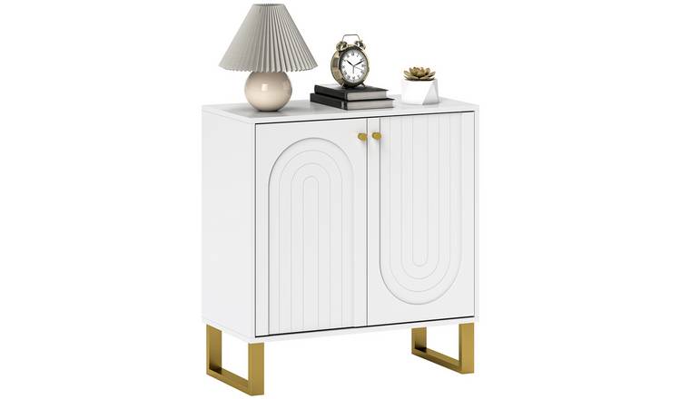 HOMCOM Modern Adjustable Storage Sideboard with 2 Doors - White