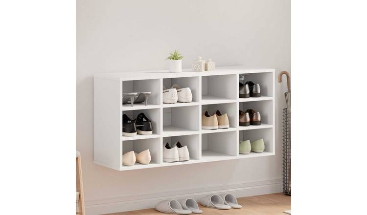 Walplus Engineered Wood Shoe Cabinet - White - 103 x 30 x 51 cm