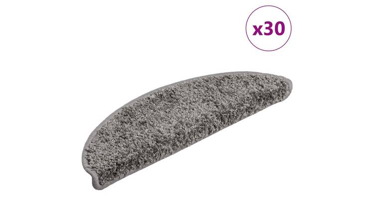 Walplus Pack of 30 Half Round Polypropylene Stair Mats - Grey - 56 x 17 cm