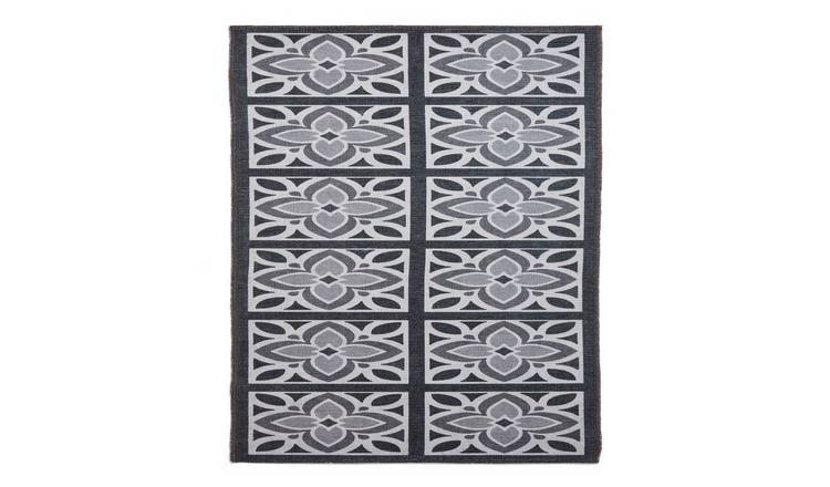 Mega Flooring Grey Modern Geometric Rug - 61 x 120cm
