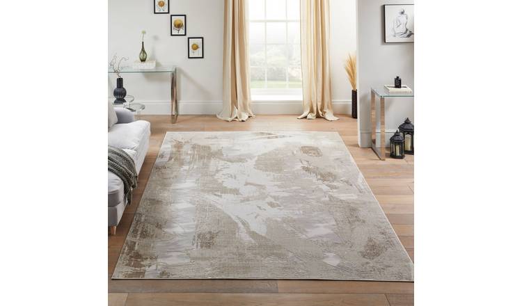 Mega Flooring Beige Modern Abstract Rug - 80 x 150cm