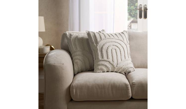 OHS 2 Pack Tufted Arches Cushion Covers 45 x 45cm - Stone
