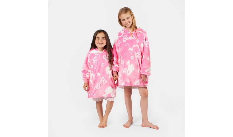 OHS Kids Barbie Hoodie Blanket - One Size - Pink