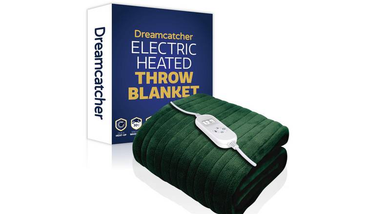 Dreamcatcher XL Fleece Electric Heated Throw Blanket 180 x 130cm  - Green