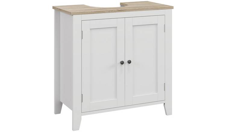 kleankin 2 Doors Freestanding Bathroom Cupboard with Adjustable Shelf - White