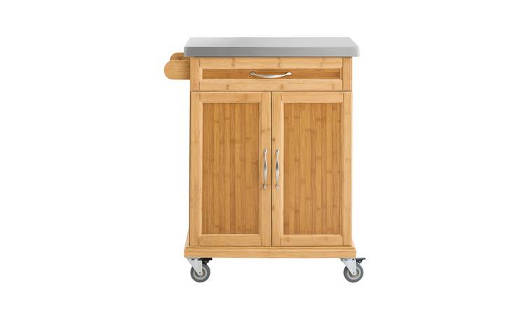 SoBuy 1 Drawer 1 Internal Adjustable Shelf Kitchen Storage Trolley - Bamboo