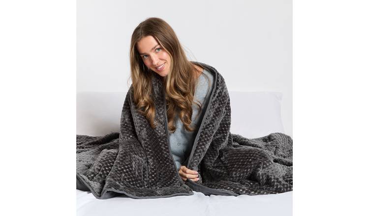 OHS Waffle Fleece 8kg Weighted Blanket 150x200cm - Charcoal