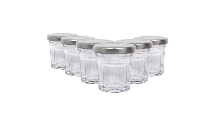 Argon Tableware Glass Jam Jars with Lids - Pack of 6