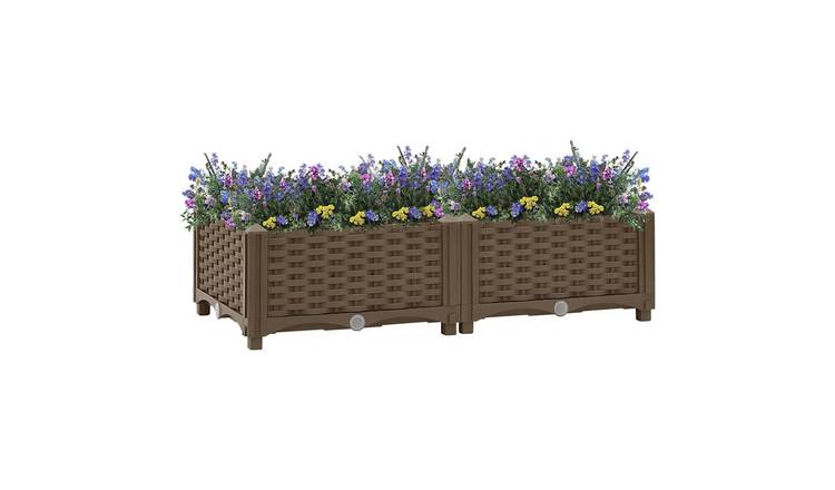 Walplus Polypropylene Raised Garden Bed - Brown - 80 x 40 x 23 cm