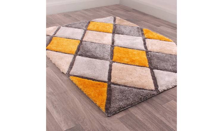 Mega Flooring Grey Shaggy Geometric Rug - 160 x 225cm