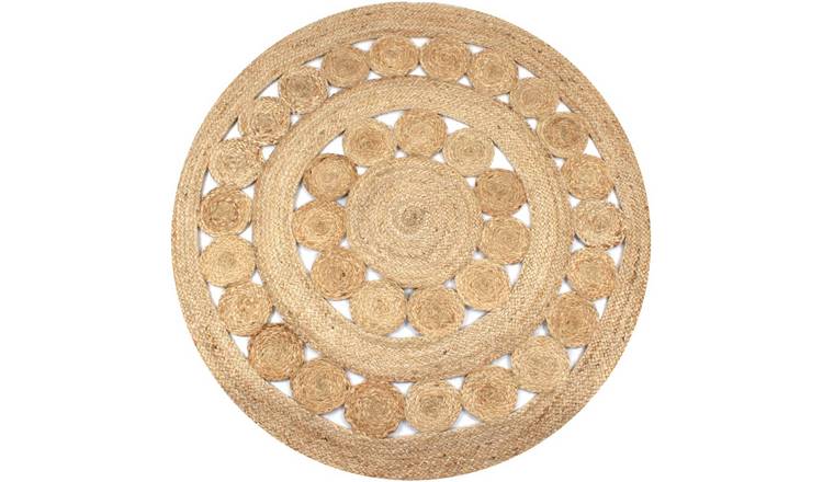 Walplus Jute Round Area Rug - Natural - 120 cm