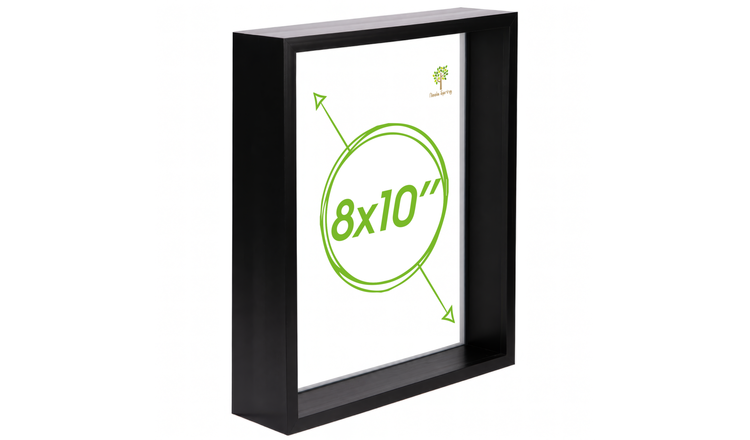 Nicola Spring 3D Deep Box Photo Frame - 8x10" - Black