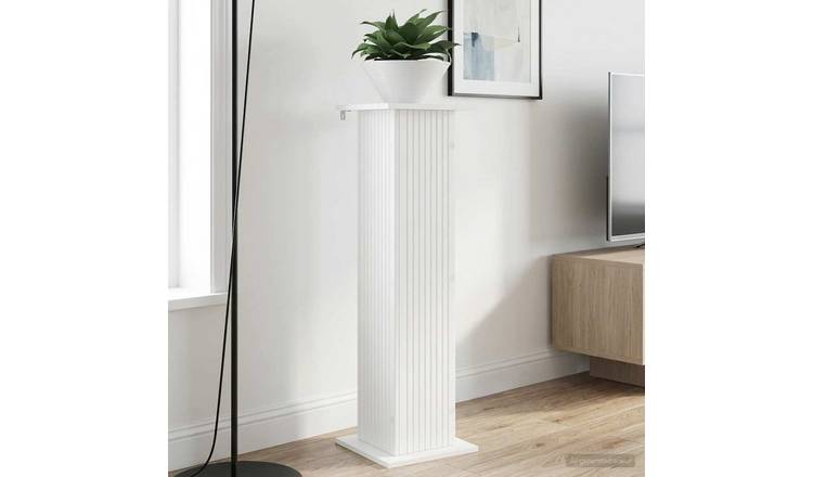 Walplus Pack of 2 Engineered Wood Plant Stand - White - 30.5 x 30 x 100.5 cm