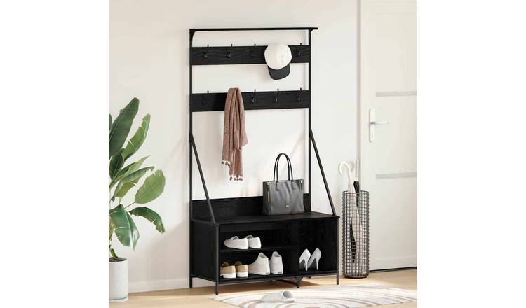 Walplus Engineered Wood Clothes Rack Engineered - Black Oak - 100 x 41 x 184 cm