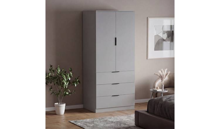 Vida Designs Trega 2 Door 3 Drawer Wardrobe - Grey