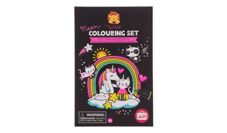 Tiger Tribe Neon Colouring Set Unicorns and Friends - 5 Years +