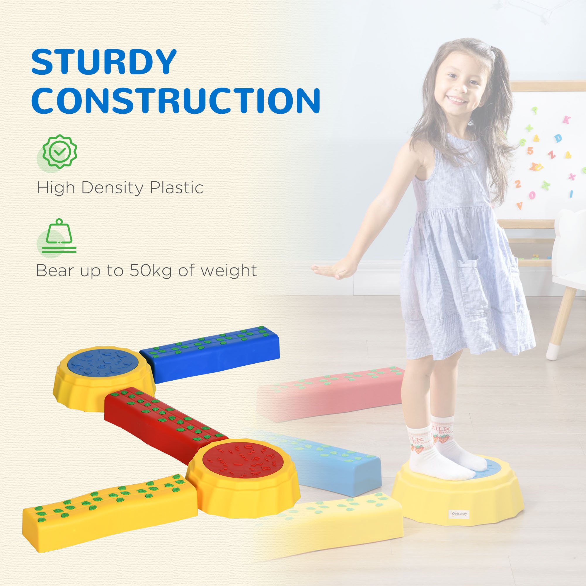 Outsunny 5 Piece NonSlip Outdoor Indoor Stepping Stones - Image 3