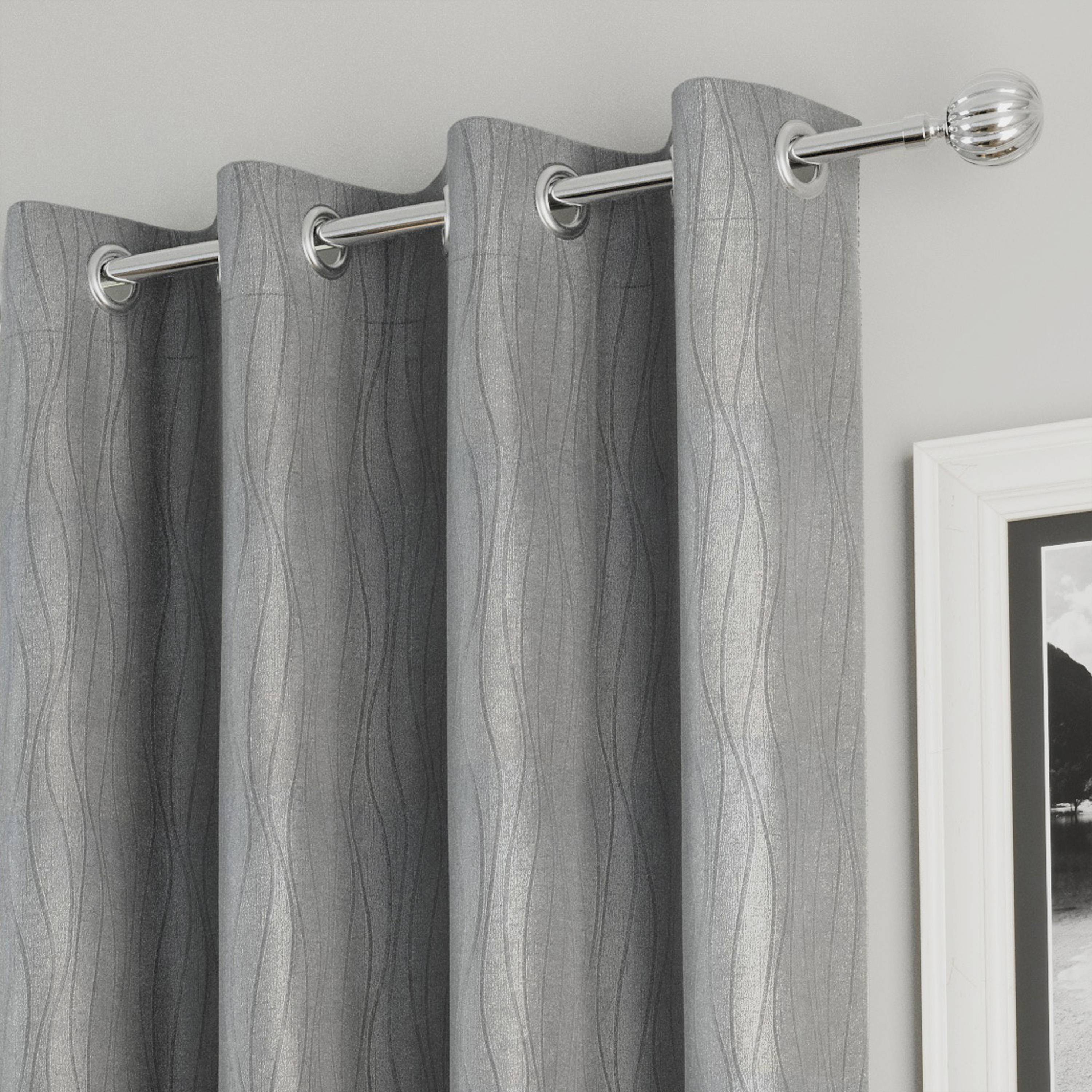 Enhanced Living Goodwood Eyelet Thermal Curtains - 117 x 183cm - Silver - Image 4