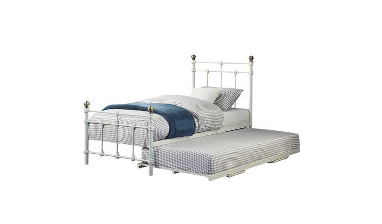 Slumberworks Bayford Traditional Single Bed Frame with Guest Trundle – White