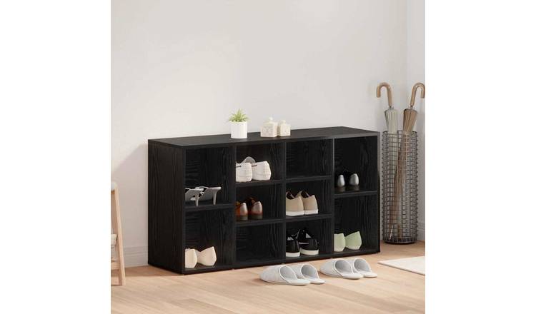 Walplus Engineered Wood Shoe Bench - Black Oak - 103 x 30 x 54.5 cm