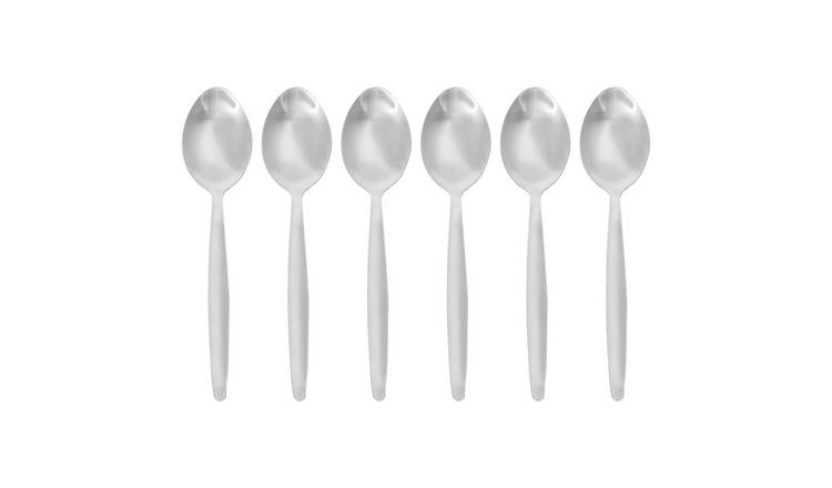 Argon Tableware Stainless Steel Dessert Spoons - Pack of 6