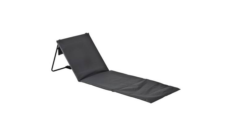 Harbour Housewares Folding Beach Lounger - Grey