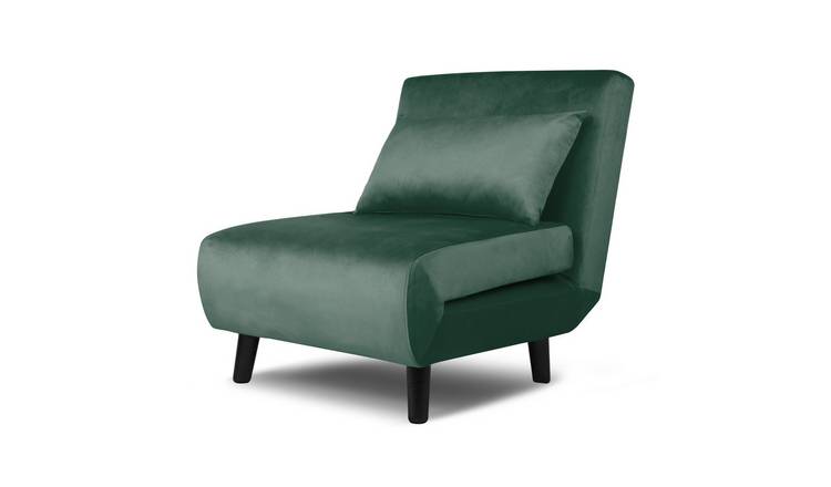 HomeGardenDirect Aurora Single Seat Velvet Sofa Bed - Green