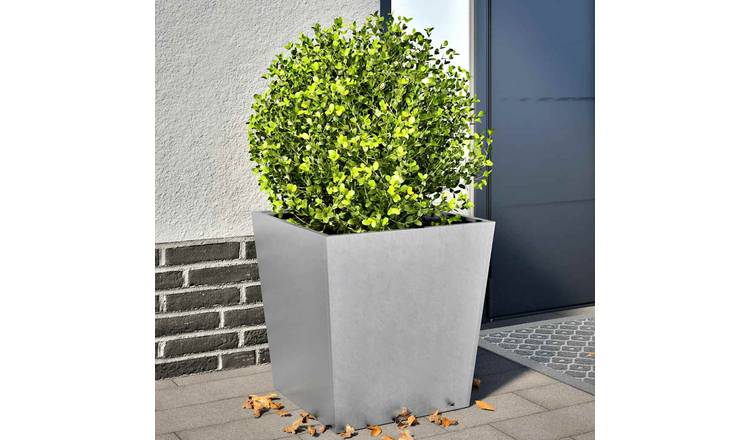 Walplus Pack of 2 Galvanised Steel Garden Planter - 50 x 50 x 50 cm