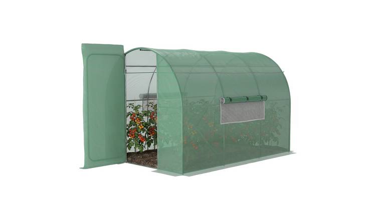 Outsunny Metal Garden Polytunnel Greenhouse - Green