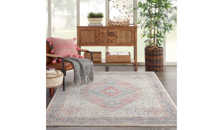 Mega Flooring Blue Traditional Bordered Rug - 79 x 305cm