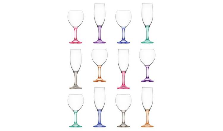 LAV 12 Piece Misket Stemware Set - Coloured Stem