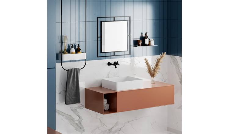 Decortie Corner Metal Frame Wall Mirror - Black