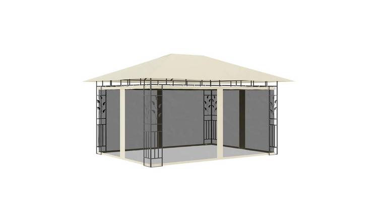 Walplus 4 x 3 x 2.73 m 180gsm Gazebo with Mosquito Net - Cream