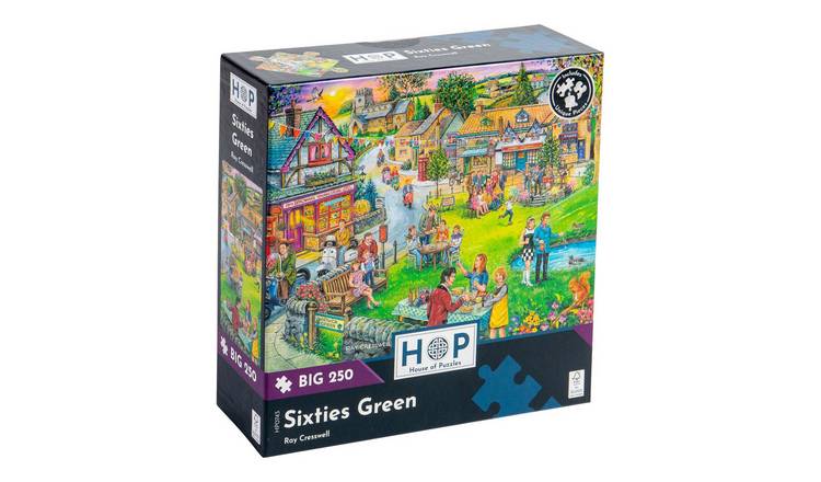 The House of Puzzles Sixties Green BIG 250 Piece Jigsaw Puzzle