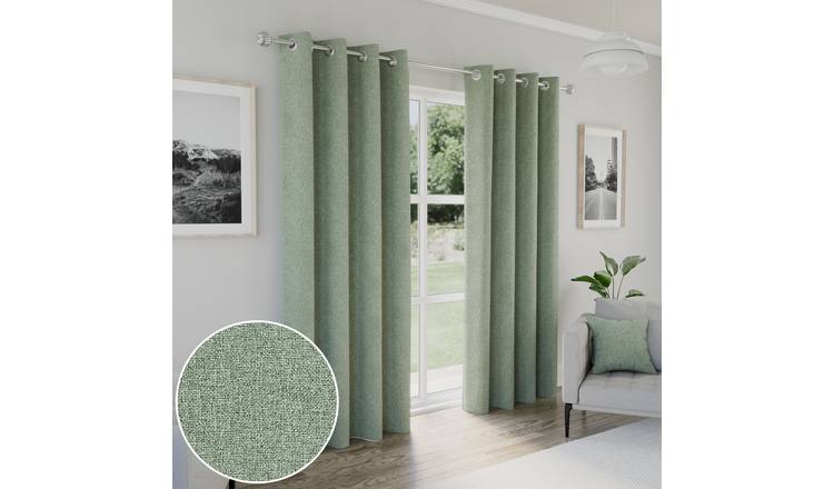 Enhanced Living Austin Eyelet Blackout Thermal Curtains - 117 x 137cm - Green