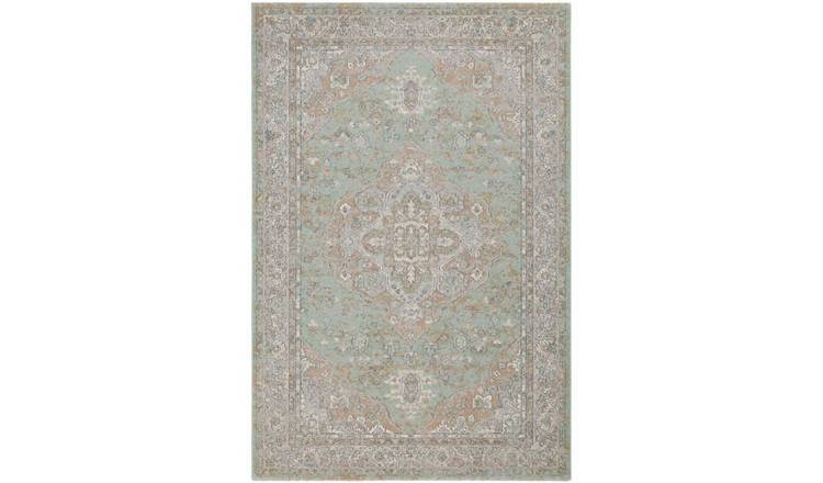 Mega Flooring Green Traditional Abstract Rug - 135 x 200cm