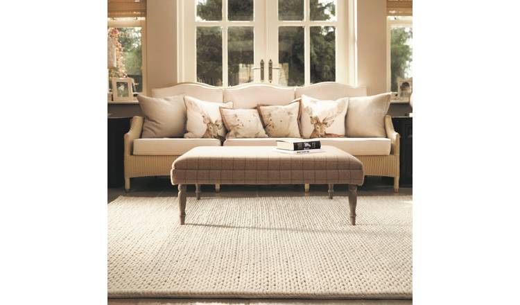 Mega Flooring White Plain Plain Rug - 80 x 150cm