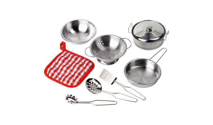 Goki 9 Piece Kitchen Cooking Pretend Playset - Age 3+