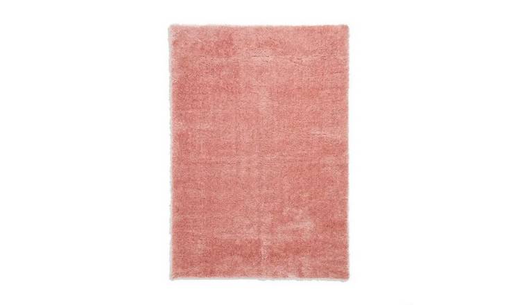 Mega Flooring Pink Shaggy Plain Rug - 80 x 150cm